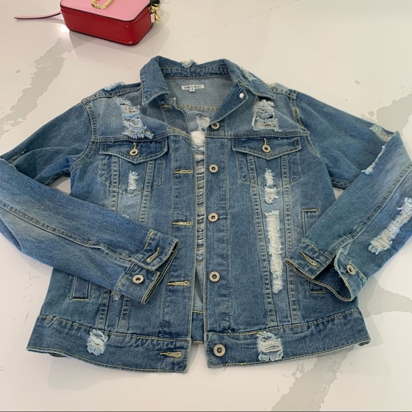 Nasty Gal Distressed Denim Jacket size small - Picture 5 of 7